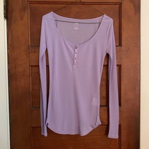 NEW Armani Exchange Long Sleeve Scoop Neck Rib Tee